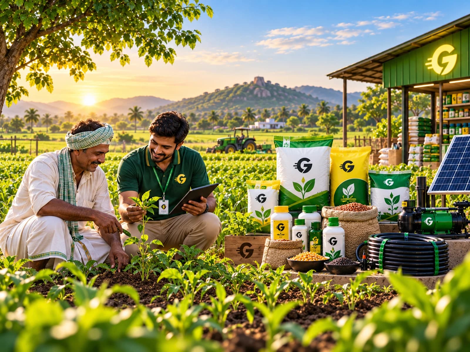 Farmer receiving practical field guidance