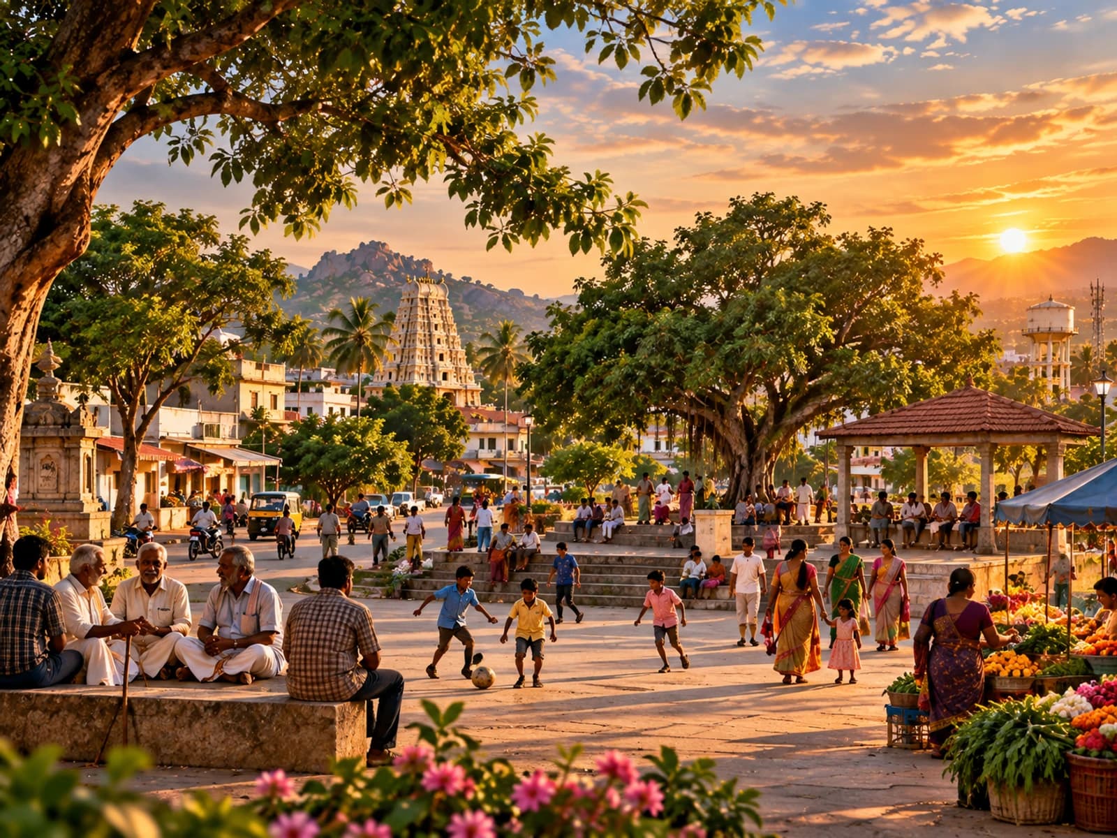 Local community street activity in a Mandal